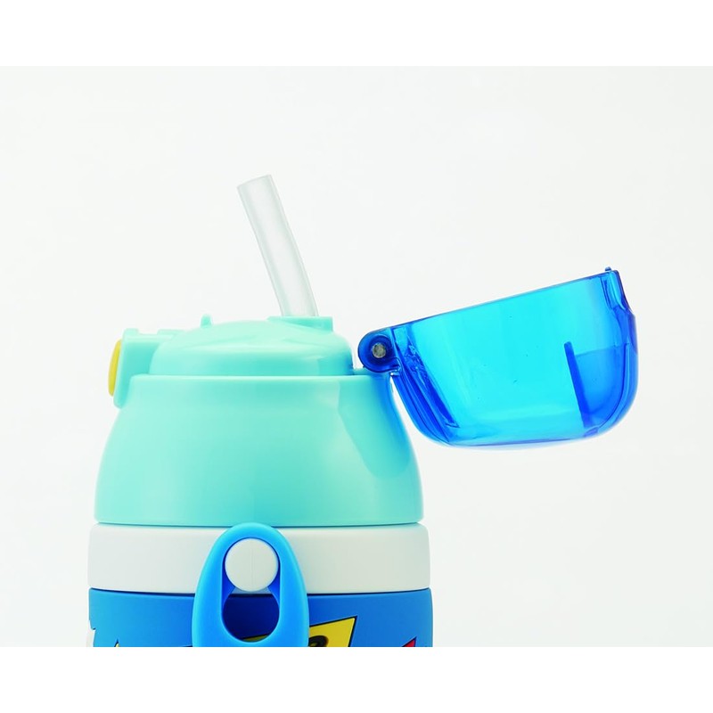 Skater (スケーター) Stainless Children's Water Bottle 380ml Straw Drinking 3D