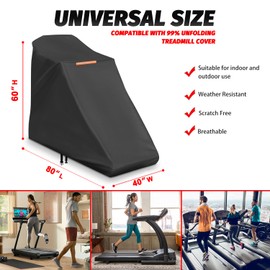 Unfolding Treadmill Cover Waterproof Outdoor,for Home Indoor Gym,Durable Anti-UV Dustproof 210D Polyester, Running Machine Covers Workout Equipment Protective,with Buckles,Reflective Strip-Aibiley