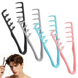 4 Pieces Curling Comb Texture Comb for Men and Women