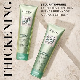 L'Oreal Paris EverStrong - Champú espesante sin sulfato, espesa y fortalece, para cabello fino y frágil, con hoja de romero, 8.5 onzas (el embalaje pu