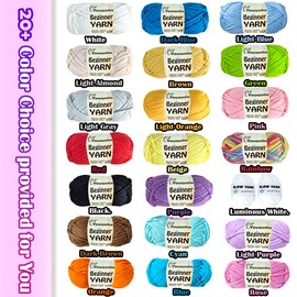 Yowamho Yarn for Crocheting & Knitting, 100g Cotton Yarn for Beginners with Easy-to-See Stitches,100m (109yds) Worsted Soft Cotton-Nylon Blend Yarn, Light Purple.