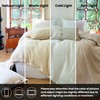 Simple&Opulence 100% Linen Duvet Cover Set 3pcs with Coconut Button