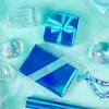WRAPAHOLIC Blue Wrapping Paper - Mini Roll - 17 inch