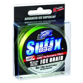 Sufix 832 Ice Braid Fishing Lure, Neon Lime, 8-Pound