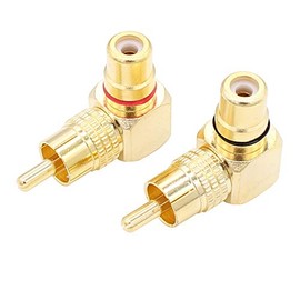 RCA Right Angle Adapter Gold-Plated 2-Pack 90 Degree RCA Adapter Plug Connector