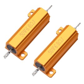 sourcing map Golden 50 W 6.8 Ohm Aluminium Chassis Mount Resistor Power Resistor Pack of 2