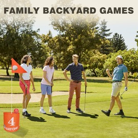 Golf Bucket Game for Kids and Adults - 9 Hole Portable, Durable, and Easy Setup-Great for Indoor/Outdoor Fun, Parties, and Family Gatherings