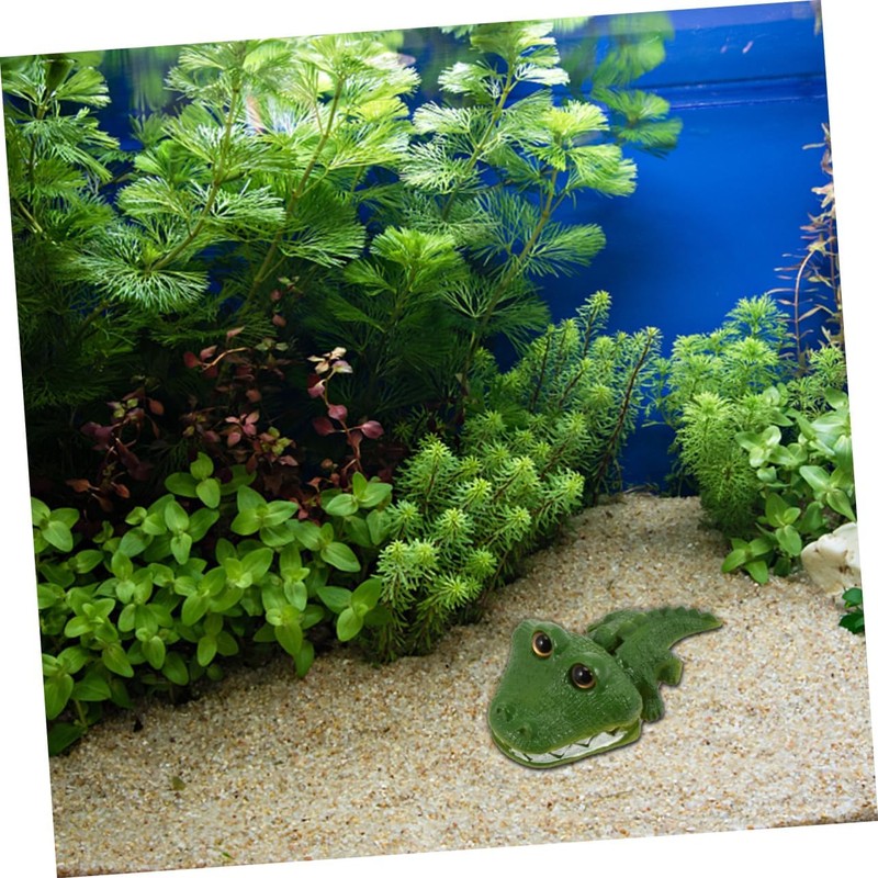 NOLITOY Bubbling Aquarium Decor Creative Alligator Ornament for Fish Tank