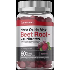 Horbäach Nitric Oxide Beet Root | 60 Vegan Gummies | With Nitrates | by Horbaach