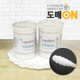 100-Count Premium Sterile Cotton Swabs (Cylindrical & Spiral Tips) with Wooden Sticks in Case A211 12ea