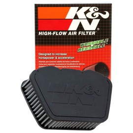 K&N Filtro de aire del motor: Alto rendimiento, Premium, Powersport: Compatible con YAMAHA 2007-2017 (XVS13 Stryker, XVS1300, V-Star, Deluxe, Tourer, XVS950, XVS13, Bullet Cowl, XVS950CT, XVS1300A) YA-1307, negro