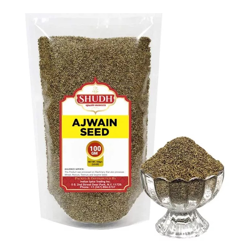 SHUDH Ajwain Seeds (Carom Bishops Seed) Spice Whole 3.5oz (100g)