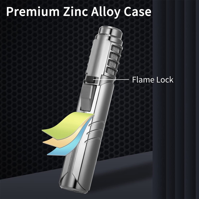 1800℃ Jet Torch Lighter,Butane Refillable Windproof Adjustable Flame Intensity with