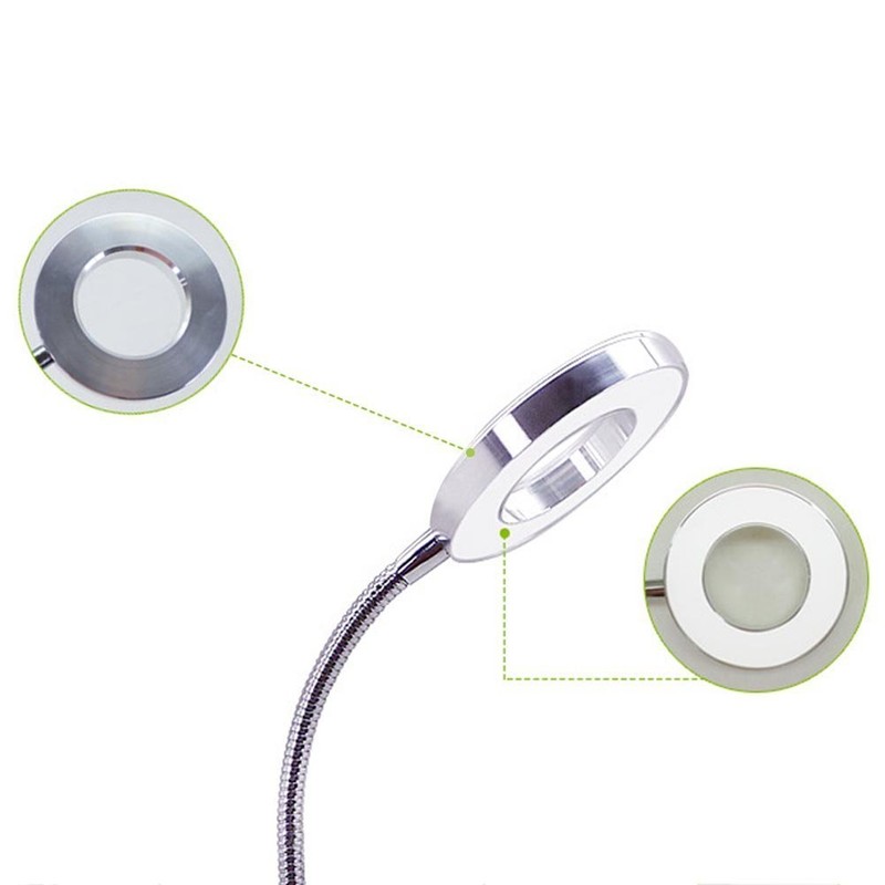 ANGGREK LED Lamp Clip On Desk Light 2.5X Times Magnifier