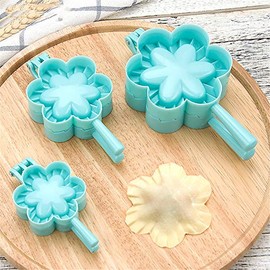Ravioli Maker Set, VolksRose 3 Pack Plastic Pierogi Dumpling Maker Wrapper Pastry Dough Press Pie Empanada Press Mould Pastry Crimpers, Pelmeni Dumplings Kitchen Cooking DIY Tool, Flower Shape, S M L