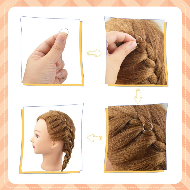 100Pcs Hair Braid Rings Open Metal Dreadlock Rings, Mixed Gold