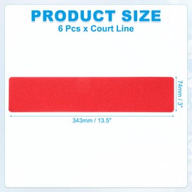 PATIKIL Court Line Marker, 6 Pcs Mini Pickleball Court Markers Portable Marking Kit Temporary Boundary for Basketball Badminton Volleyball Outdoor Sports Training, Red