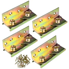 Bed Rail Brackets Set of 4 - Heavy Duty Bed Frame Hook Brackets for Headboards & Footboards, Universal Bed Rail Fittings with Screws Included, Easy Installation