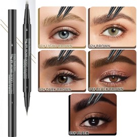 Microblading Eyebrow Pen,Liquid Eyebrow Pen,Magical Curved Brow Pen, Microblading EyebrowPen Waterproof (Black)