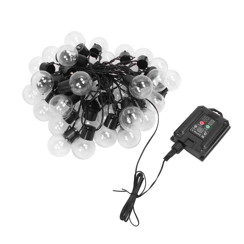 Outdoor String Light with 40 G50 Bulb Waterproof Solar USB