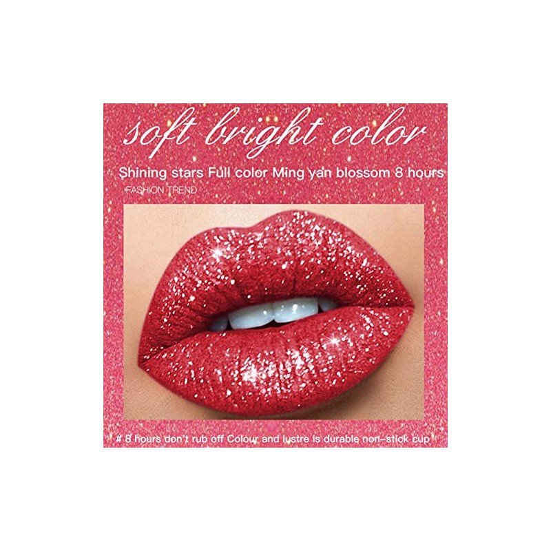 EUBUY lápiz Labial líquido, Mate a Brillo Diamante Brillante Brillo