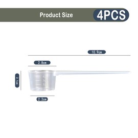 Yicoovey Measuring Spoon, Pack of 4 Dosing Spoons, Measuring Spoon, Gram Transparent Spoon, 5 g with Scale 2 g, 3 g, 4 g Scale for Protein Powder, Laundry Powder for Cooking, Baking