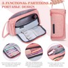 KUNQUN Large Pencil Case, Handheld Storage Pencil Bag, pink, Compact