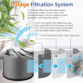 Model AUS-0850AAPU Compatible Replacement True HEPA Filter for Winix Compact 4-Stage Hospital Grade True HEPA Air Purifier