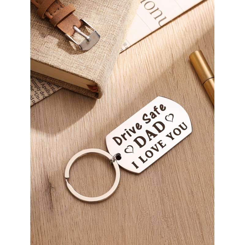 HAQUIL Drive Safe Dad Keychain - Father's Day Gift from