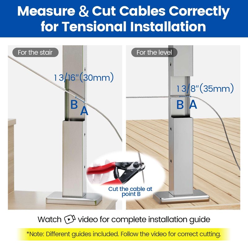 [Patent] Muzata 10 Pack 1/8" Invisible Cable Railing Kit Hardware