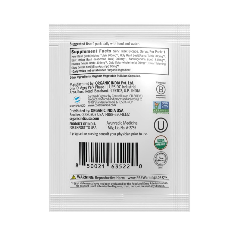 ORGANIC INDIA Stress & Mood Support Daily Pack - Stress