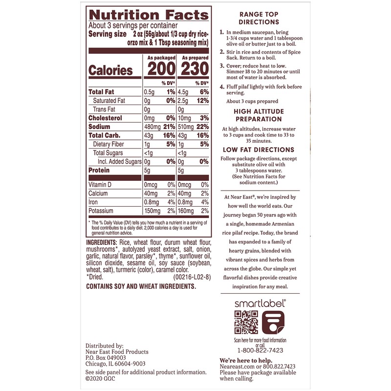 Near East Wild Mushroom And Herb Pilaf, 6.3 oz