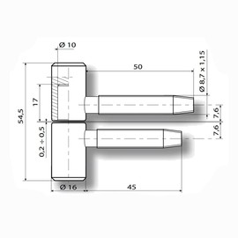 Door Hinges Door Hinges for Wooden Doors Interior Door Frame Hinges Fl 2 Two-Piece Diameter 16 mm, Drilling Hinges for Rebated Doors, Galvanised Steel (2, Yellow)