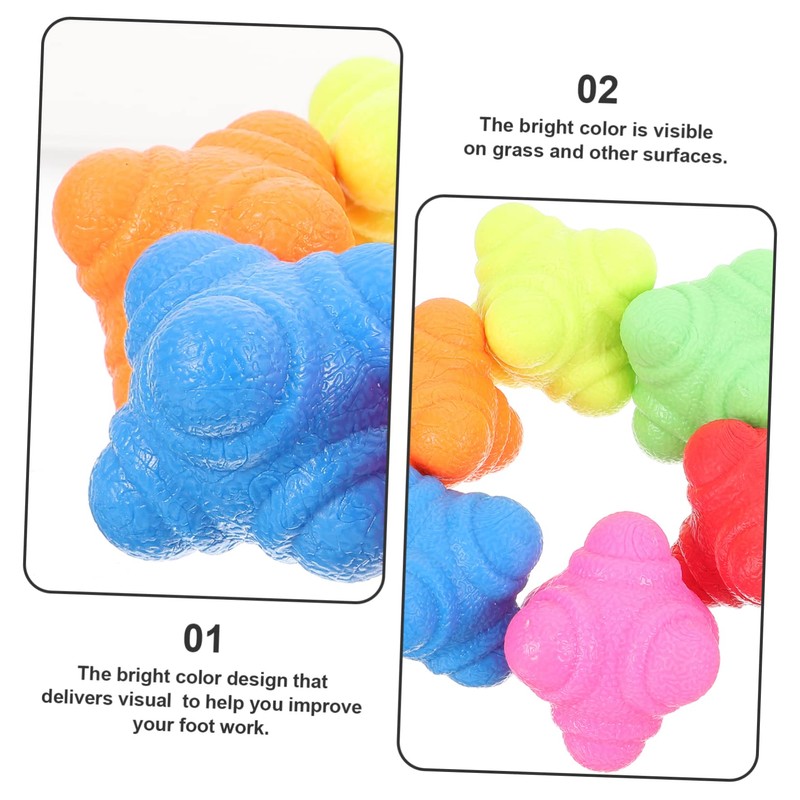 GRIRIW 6pcs Hexagonal Reaction Balls Durable Agility Balls for Speed