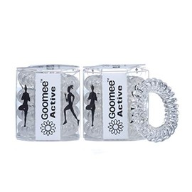 Goomee Corbatas de pelo en espiral activas para mujer, paquete de 8 | Elásticos de pelo en espiral fáciles de quitar para deportes, evitan enredos, roturas, dolores de cabeza, soportes para el cabello grueso o fino, en color transparente