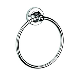 Croydex QM751541 Flexi-Fix Easy to Fit Wimborne Towel Ring, Chrome , Silver , 4.3x18.5x16.5 cm
