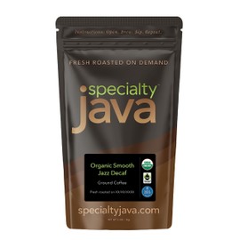 Organic Smooth Jazz Decaf: 2.2 lb Ground Coffee Fresh Roasted Personally for You on Order & Shipped Direct, Dark French Roast, Swiss Water Process Decaf, Fair Trade Arabica Coffee, Read About Below