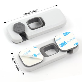 2Pack Child Proof Refrigerator Lock,Fridge Locks for Kids with Sticky Adhesive Pads,Baby Safety Locks for Fridges, Cabinets, Drawers, Double Doors and More (2 Pack)