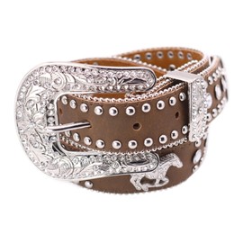 Nocona Girls Running Horse & Crystal Belt