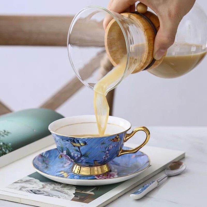 Eplze YBK Tech Euro Style Cup& Saucer Set, Bone China