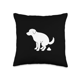 Funny Dog Silhouette Costume for Pooping Dogs Lovers Throw Pillow