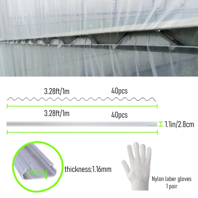 40-Pack Greenhouse Spring Wire & Lock Channel Kit | 3.28-Foot