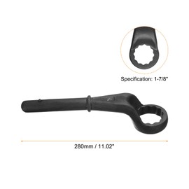HARFINGTON Offset Box End Tubular Handle Wrench 1-7/8" CR-V 12 Point Offset Single End Torx Wrench High Neck Tubular Box Wrenches for Tightening Remove Screws and Fasteners, Black