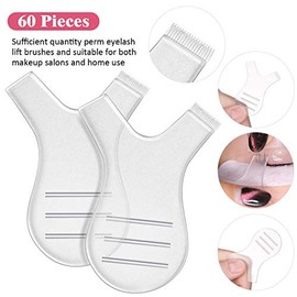 60 Piezas Cepillo Elevador de Pestañas con Peine en y Cepillo Elevador de Pestañas Cepillo para Permanente de Pestañas Suministros de Herramientas de Belleza de Maquillaje para Extensión