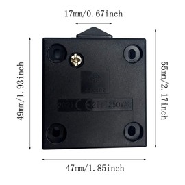 FUJIE Cupboard Door Switch Black Surface Push to Break Door Light Switch 2A 250V Cabinet Door Light Control Switch Light Door Switch 1 Pack