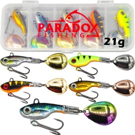 Paradox Fishing Infinity Jig Spinner Set of 5 21 g - Spin Jig for Bass Fishing Perch Bait Zander Bait Pike Bait Spinner Bait Spinning Bait - Bass Bait
