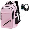 FENGDONG - Mochila para portátil con carga USB y auriculares