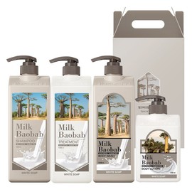 Bioclasse Milk Baobab Original Hair Body White Soap 4-piece set, 1 set / 비오클라쎄 밀크바오밥 오리지널 헤어바디 화이트솝 4종 세트, 1세트