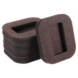 sourcing map 5 Pcs Felt Furniture Coasters Caster Cups, 3.15" x 2.76" Wheel Stoppers Bed Stoppers Furniture Stopper Anti-Sliding Furniture Pads for Sofas Beds Carpet Hardwood Floors, Brown