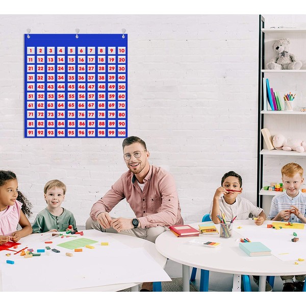 Godery Hundred Pocket Chart for Classroom Counting and Organizer, 100